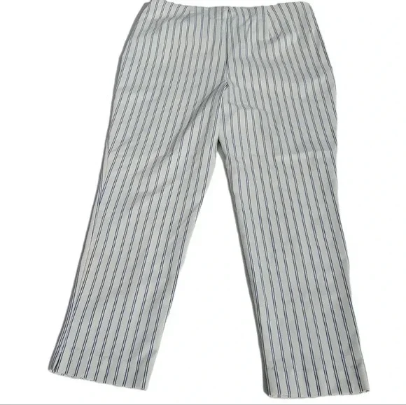 Chicos Womens Pants 2R White with Blue stripes. - Picture 1 of 8